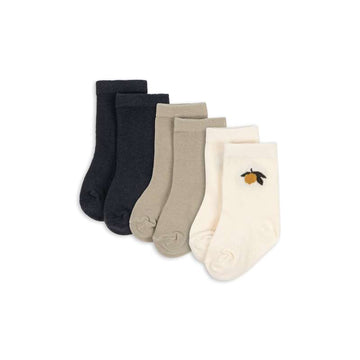 Konges Sløjd Jacquard Sokker - 3-pak - Lemon Mix