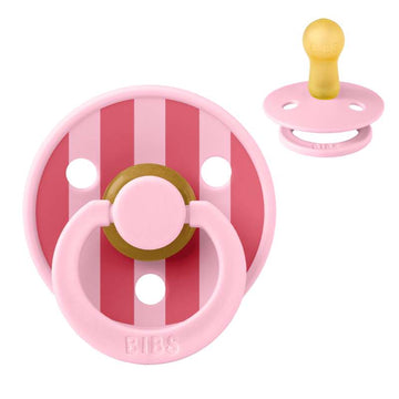 BIBS Rund Colour Sut - Str. 2 - Naturgummi - Studio - Block - Baby Pink/Coral