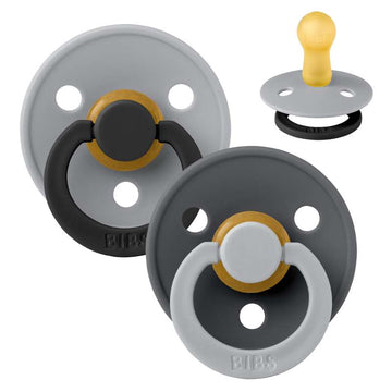 BIBS Rund Colour Sut - Str. 2 - Naturgummi - Studio - Fusion - Cloud/Iron Mix