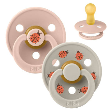BIBS Rund Colour Sut - 2-Pak - Str. 2 - Naturgummi - Ladybug Studio - Blush Mix
