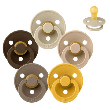 BIBS Rund Colour Sut - Sampak - 5 stk. - Str. 1 - Teddy Bear