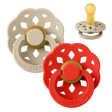 BIBS Rund Boheme Sut - 2-Pak - Str. 2 - Naturgummi - Vanilla/Candy Apple