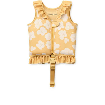 Liewood Dove  Badevest m. Flæser - Flower/Lemon Yellow