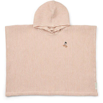 Liewood Paco Poncho - Broderet - Y/D Stripe Tuscany Rose/Creme de la Creme