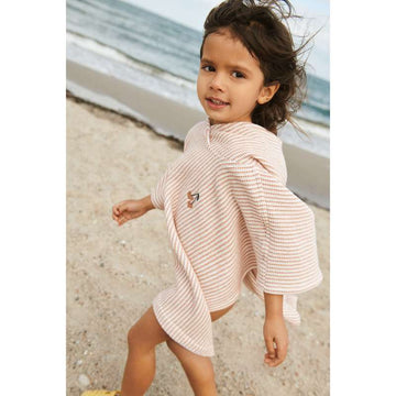 Liewood Paco Poncho - Broderet - Y/D Stripe Tuscany Rose/Creme de la Creme