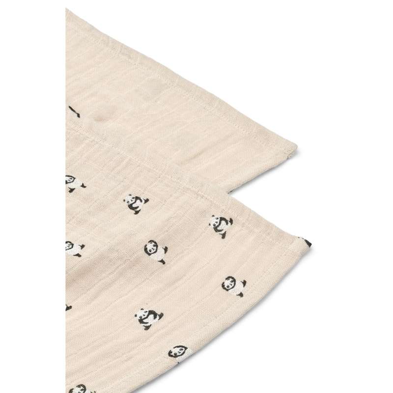 Liewood Lewis Muslin Stofbleer - 2-pak - Mini Panda/Sandy Mix