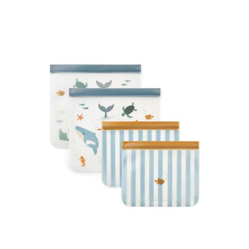 Liewood Rebus Genanvendelige Madposer - 4-pak - Sea Creature/Sandy