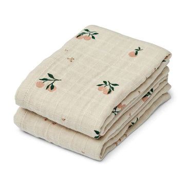 Liewood Lewis Muslin Stofbleer - 2-pak - Peach/Sea Shell Mix