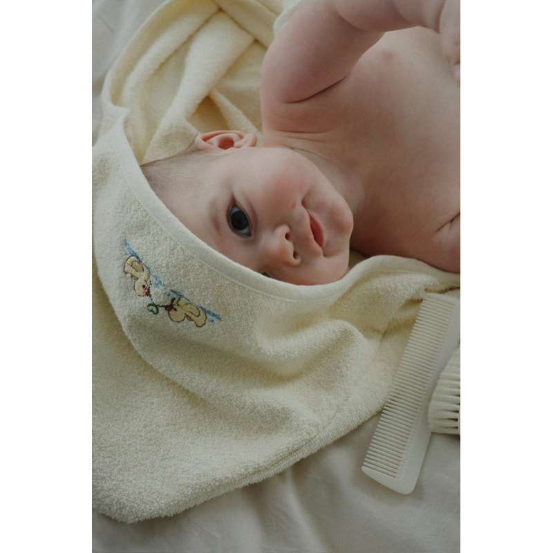 Fanga Fontana Figo Babyhåndklæde - GOTS - Antique White