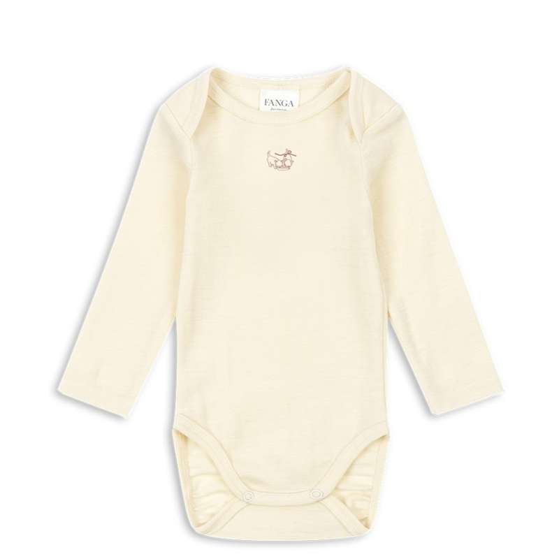 Fanga Fontana Erba Body - Langærmet - Uld - Beige Melange