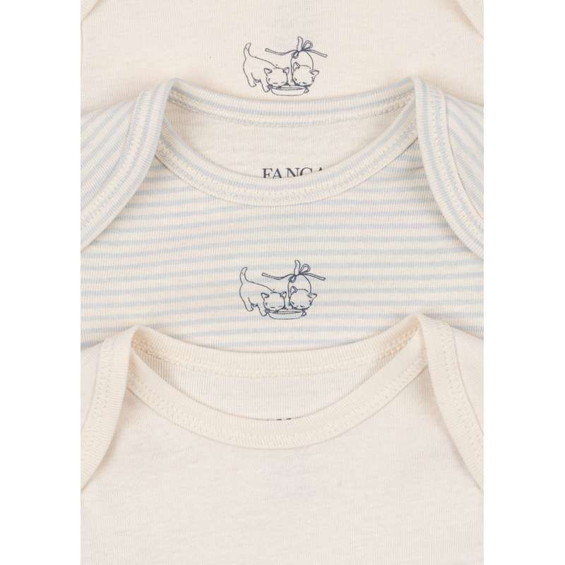 Fanga Fontana Fio Body - Langærmet - Stripe - 3-pak - OCS - Blue Mix