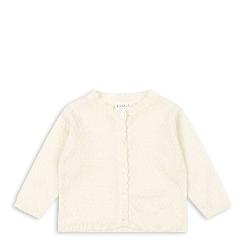 Fanga Fontana Venti Pointelle Cardigan - GOTS - Antique White