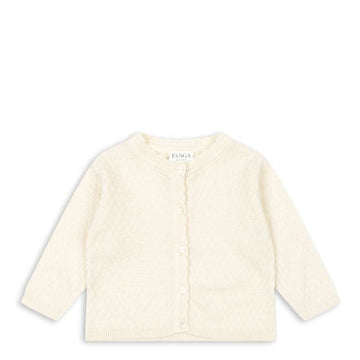 Fanga Fontana Venti Pointelle Cardigan - GOTS - Antique White
