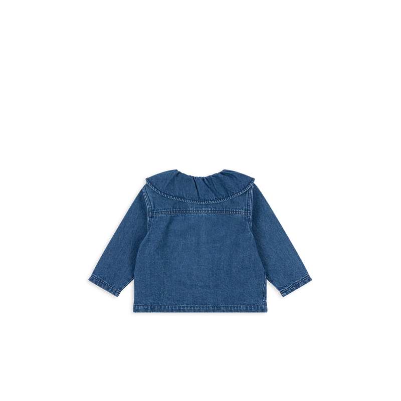 Konges Sløjd Magot Denim Bluse - GOTS - Denim Blue Cherry