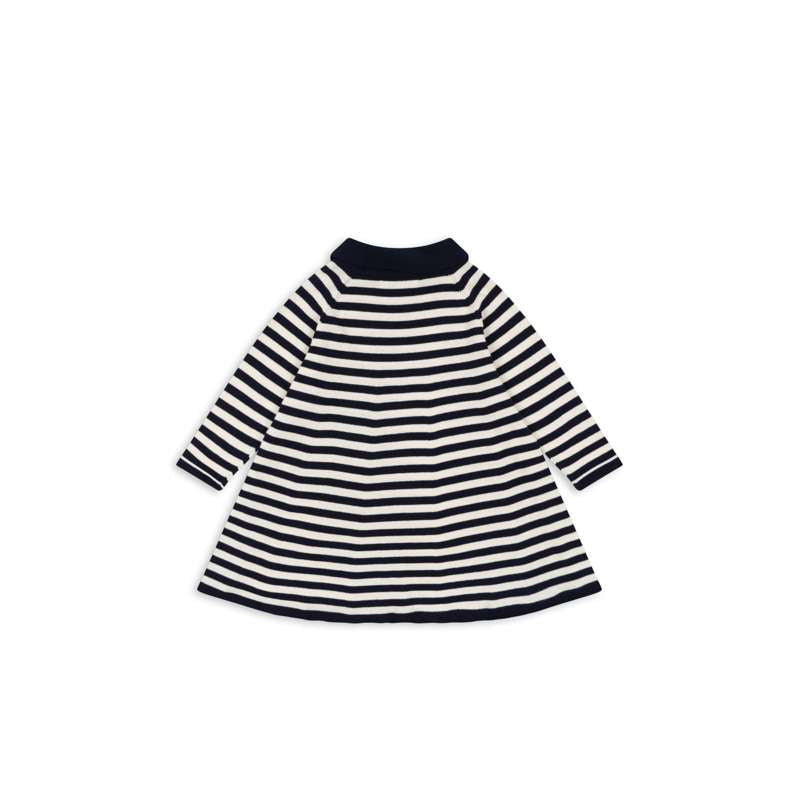 Konges Sløjd Venton Strikket Kjole - GOTS - Navy Stripe