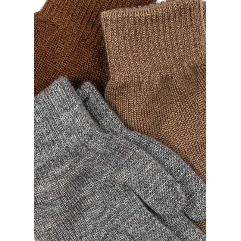 Konges Sløjd Filla Vanter - 3-pak - Grey Melange/Beige/Brown