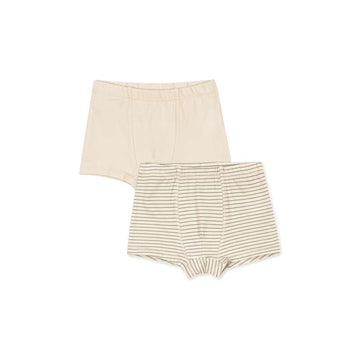 Konges Sløjd Basic Boxershorts - 2-pak - GOTS - Tea Stripe/Buttercream