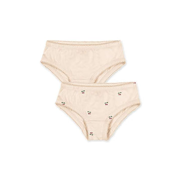 Konges Sløjd Basic Underbukser - 2-pak - GOTS - Cherry/Pearled Ivory
